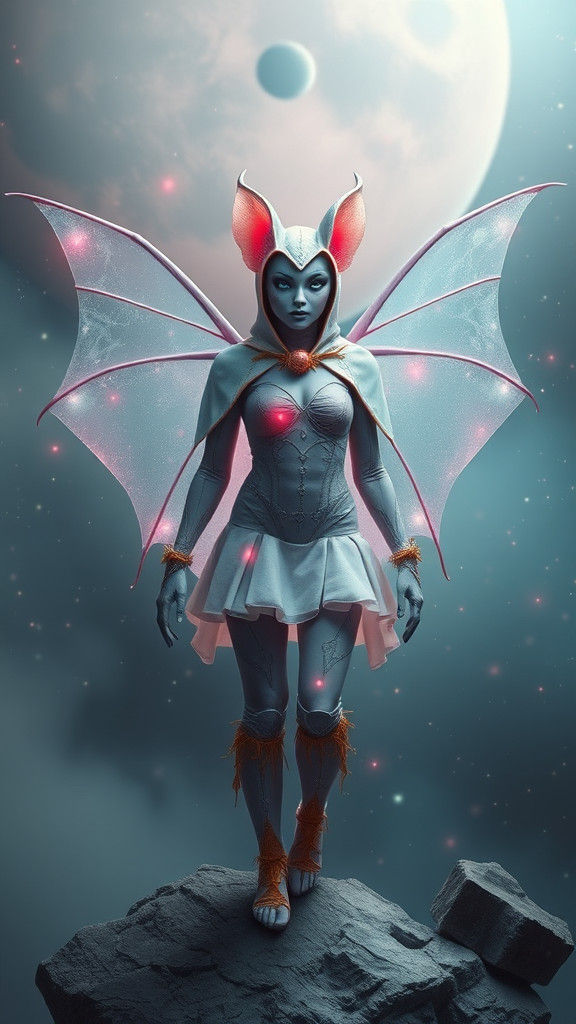 Pastel Fairy Batsuit in Liminal Space