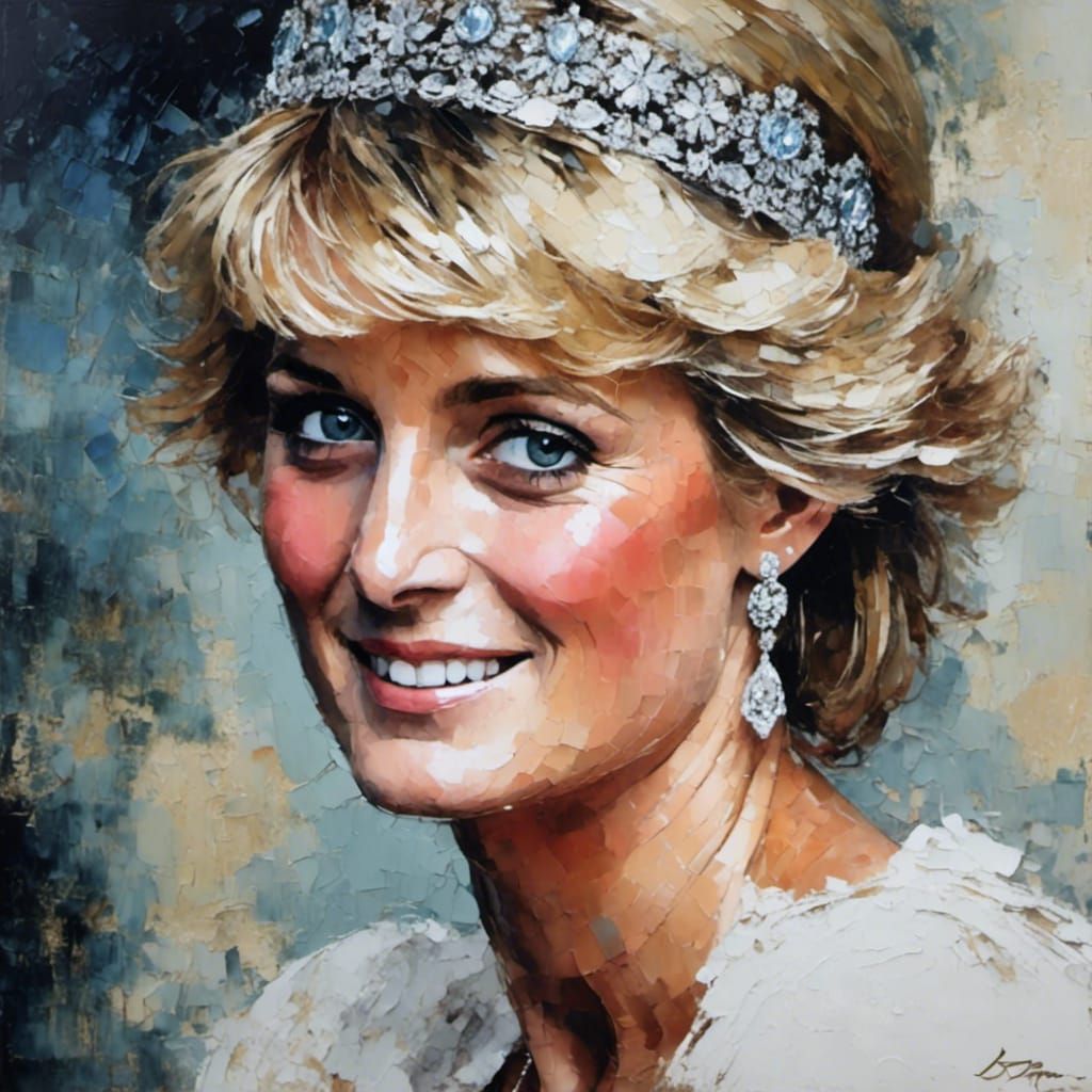Portrait of Princess Diana <lora:Oils - Sfumato:1.0>