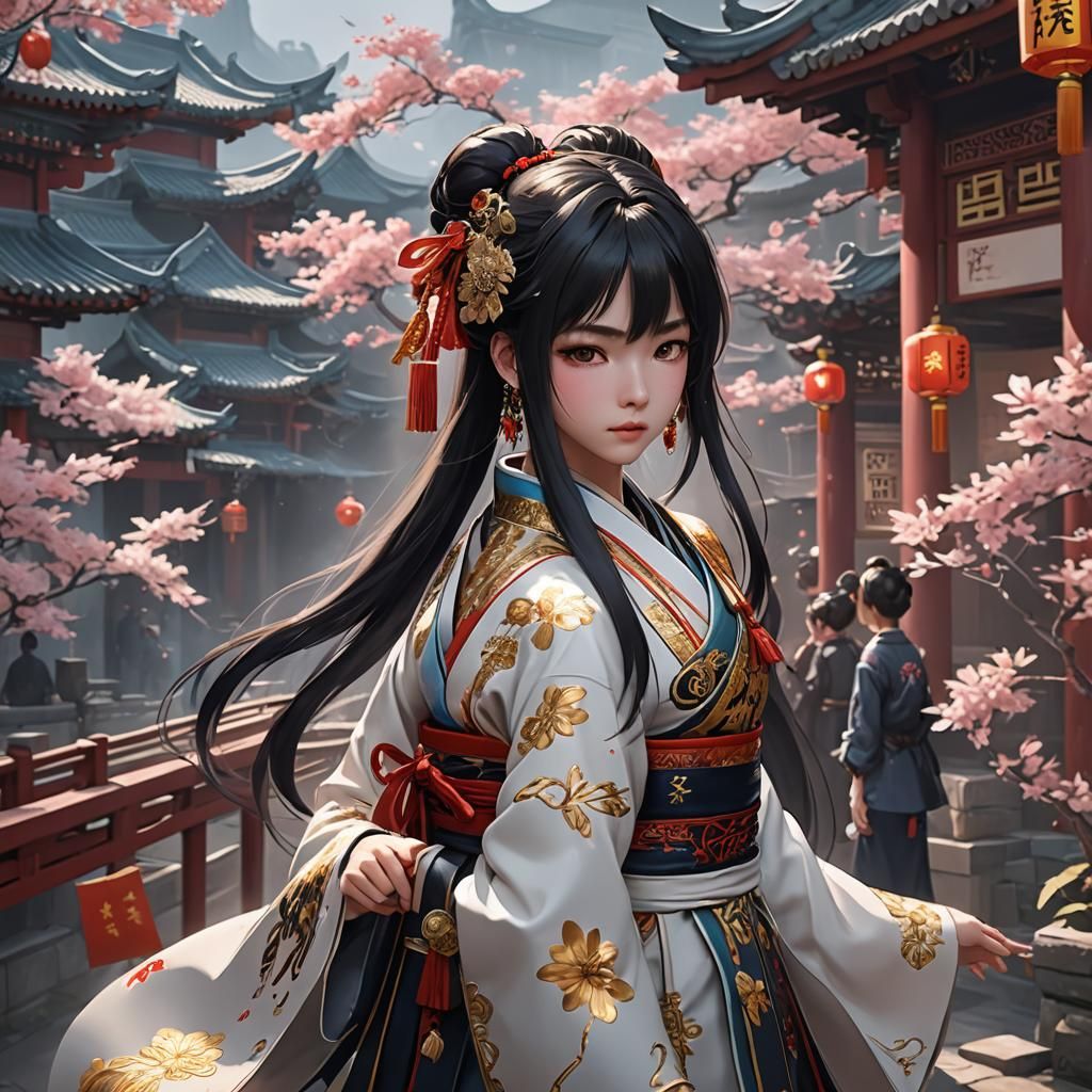 Detailed 3D Anime Art Inspired by WLOP