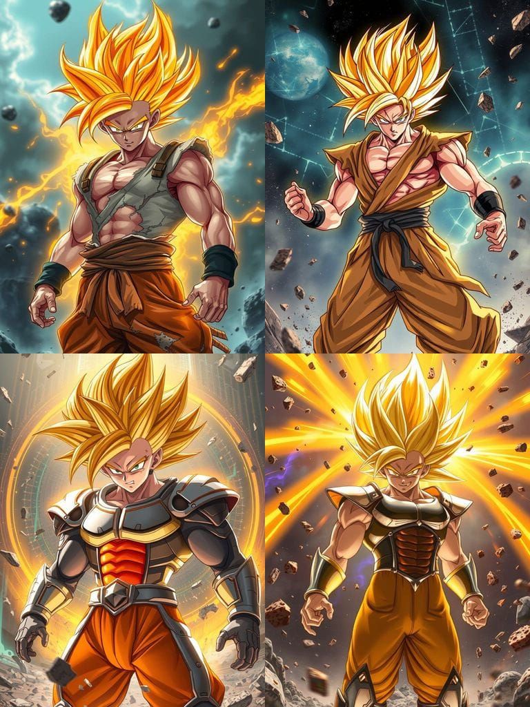 Saiyan Warrior Unleashes Power Before Quantum Computer