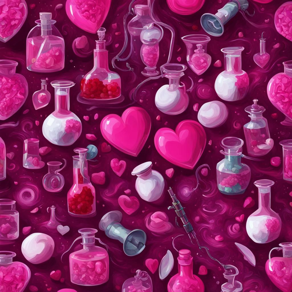 Hot Pink Medical Potion in Sci-Fi Still Life