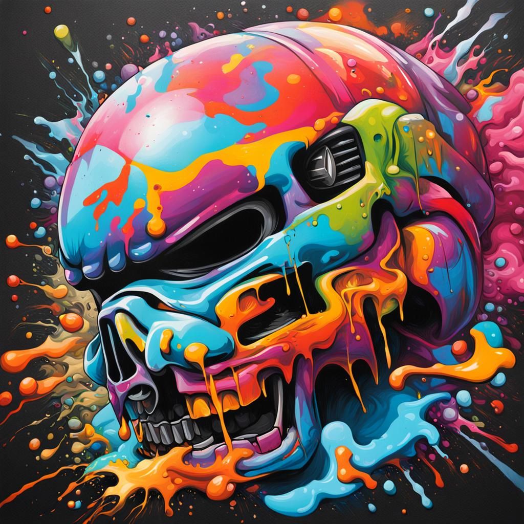 Colorful Graffiti Art with Oil Gouache Textures