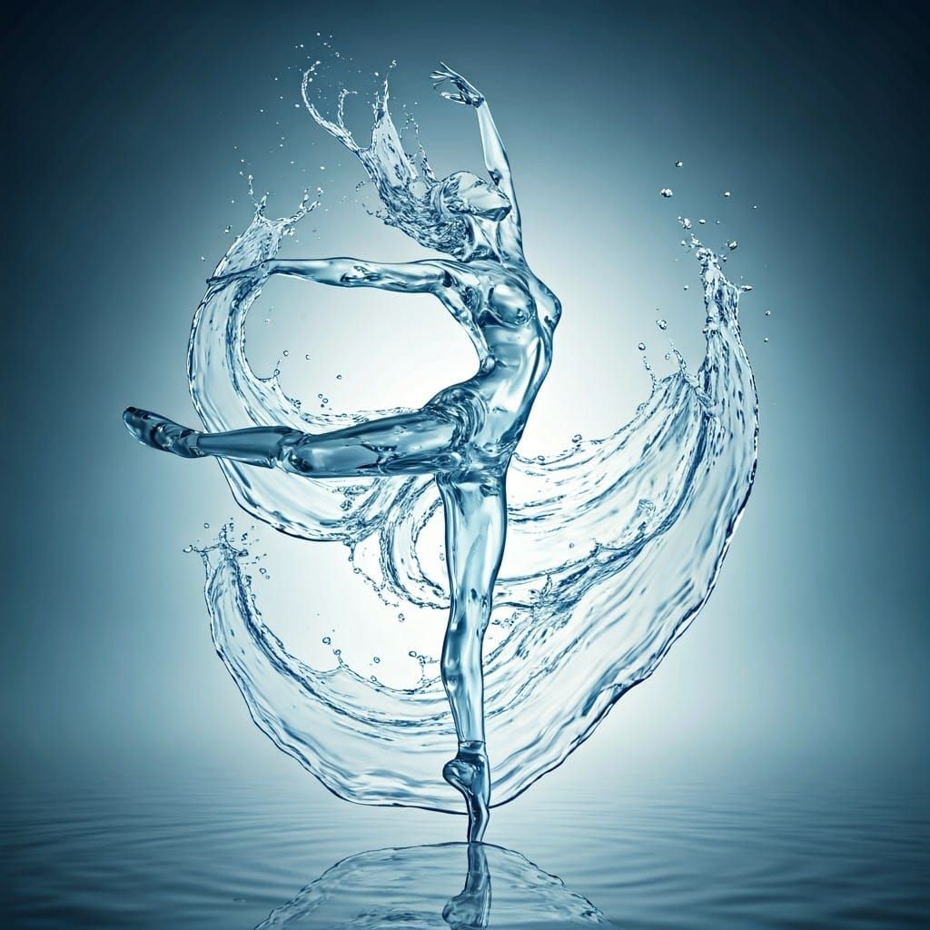 Sculpted Water Dancer in Ethereal Motion