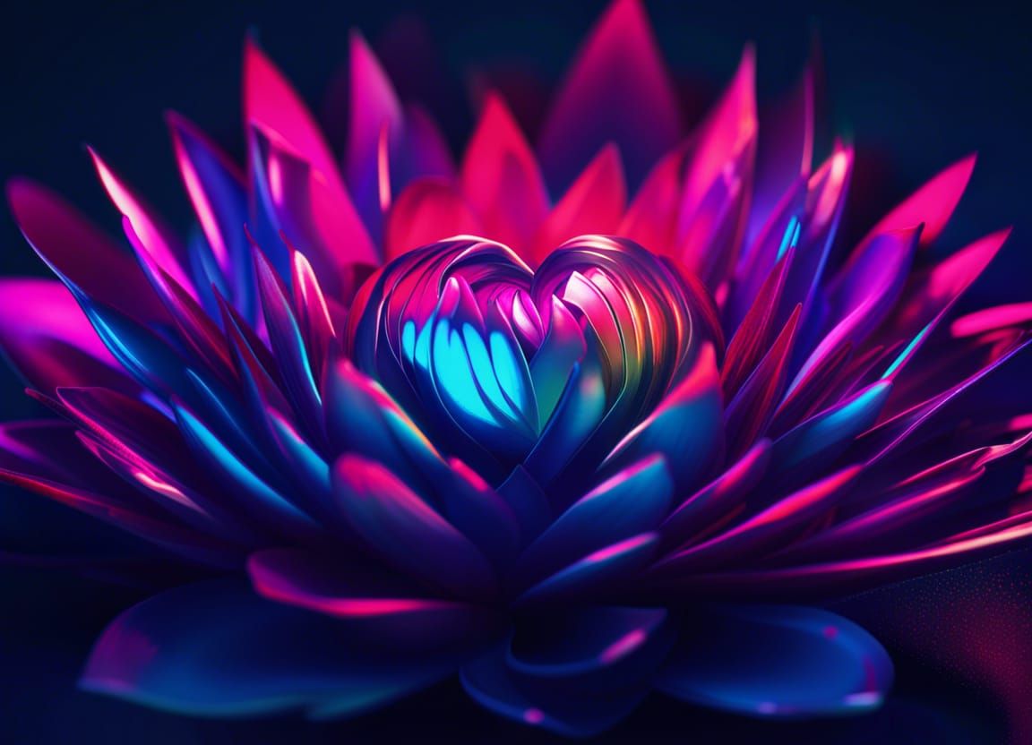 Synthwave Flower Background in 1980s Style