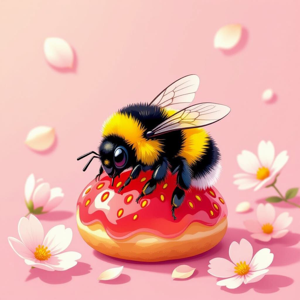 Bumblebee's Sweet Dream on Strawberry Jelly