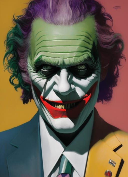 Joker Crayon Caricature in Gotham City