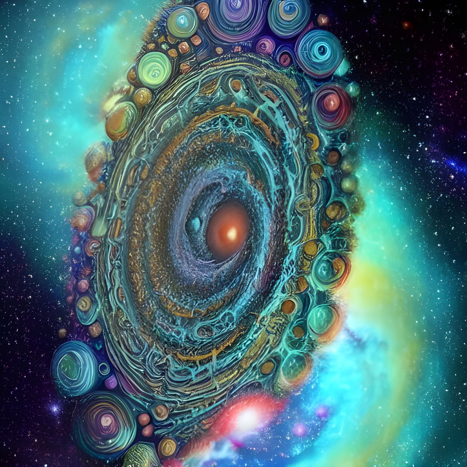 Psychedelic Fractal Galaxy in Hyperdetailed Digital Art
