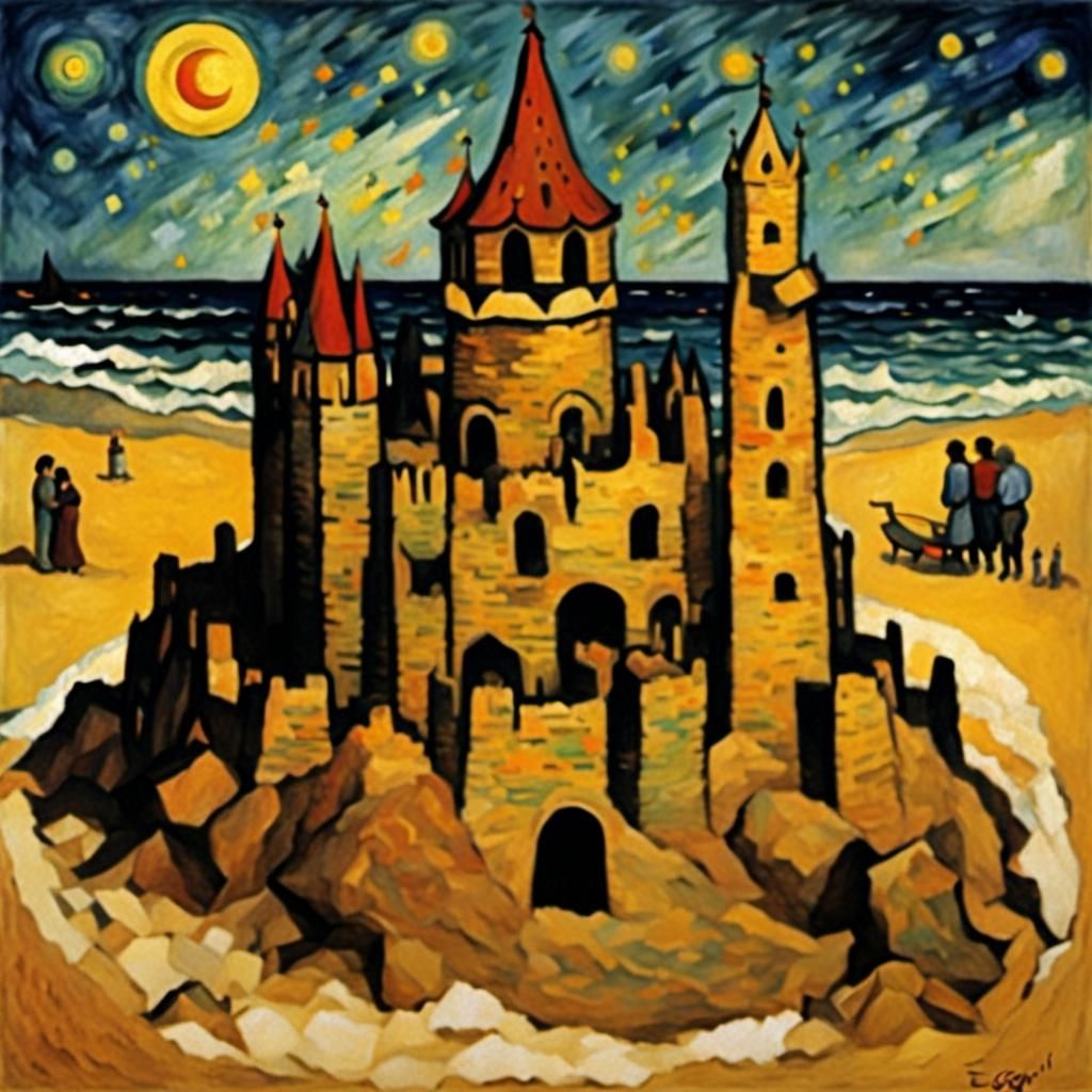 Sandcastle of Love and Peace: Impressionistic Style