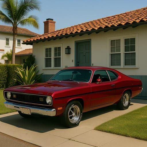 1974 Plymouth Duster 340 Hot Rod in Santa Monica Sunset