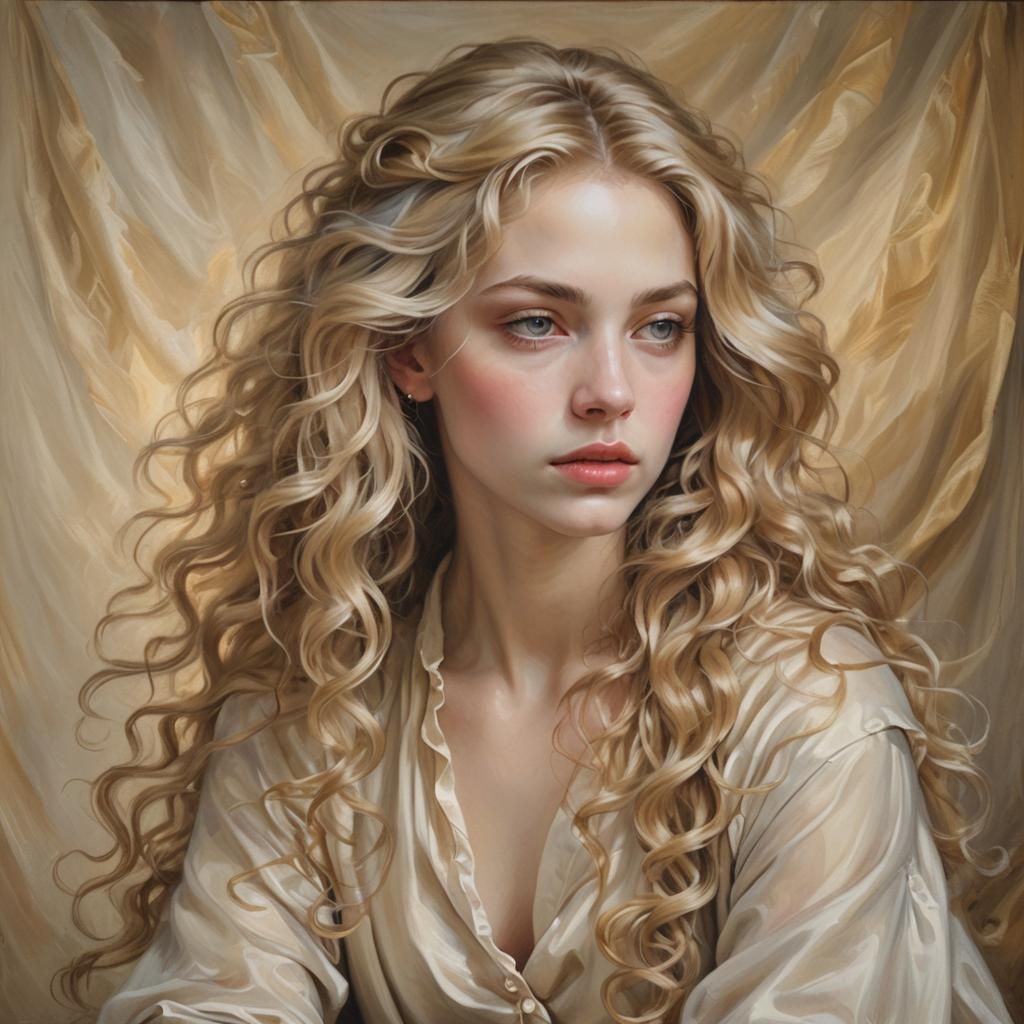 Baroque Oil Painting of Androgynous Beauty