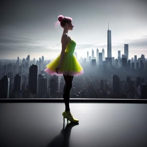 Vibrant Sports Shoes with City Dancer Silhouette