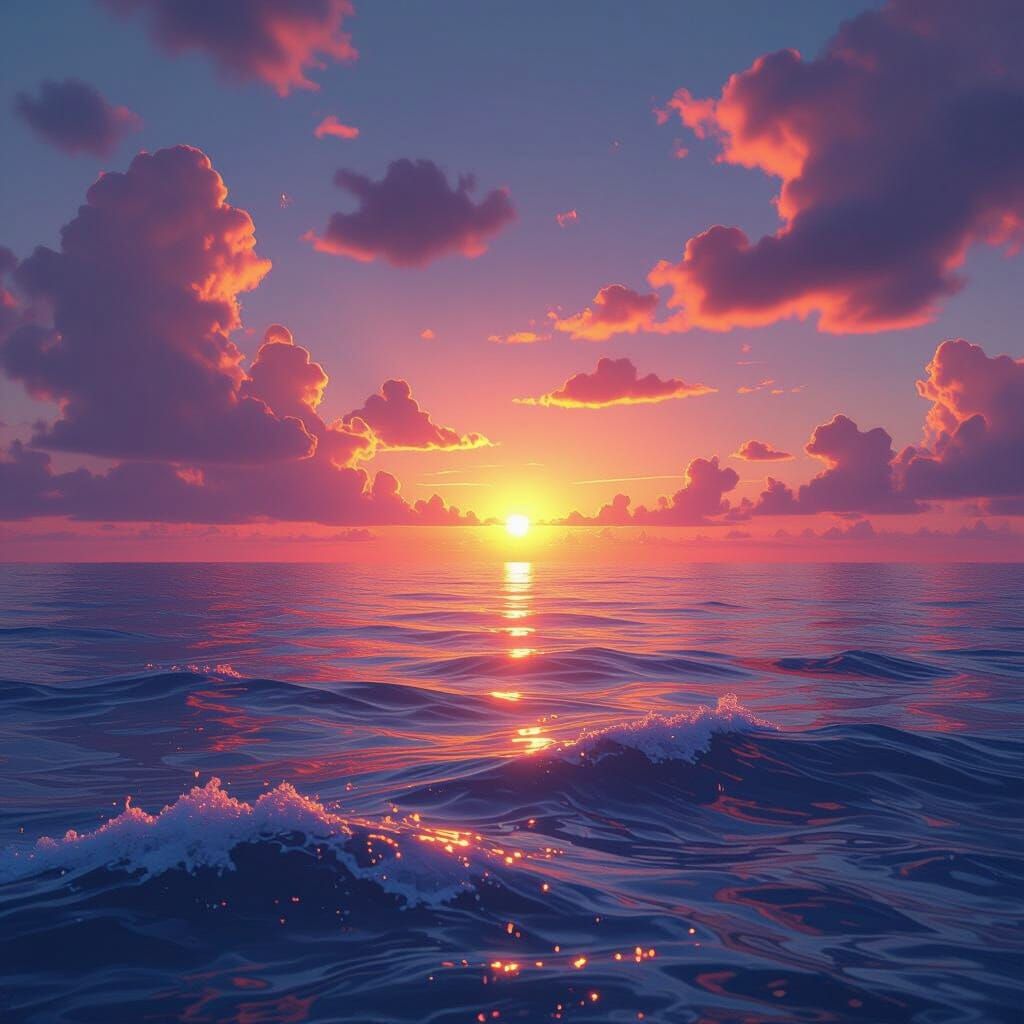 Magical Sunset Matte Painting in Fantastical Colors