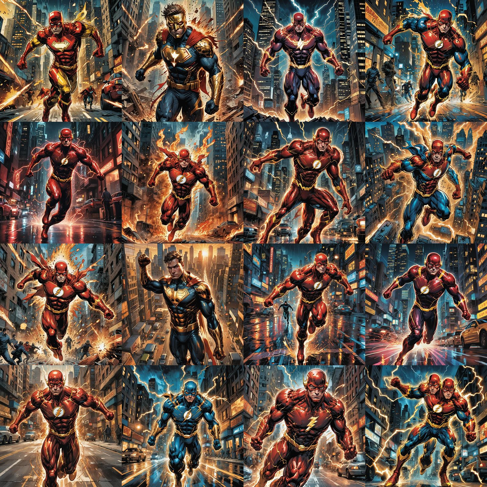 Flash Superhero in Comic Book Art Style