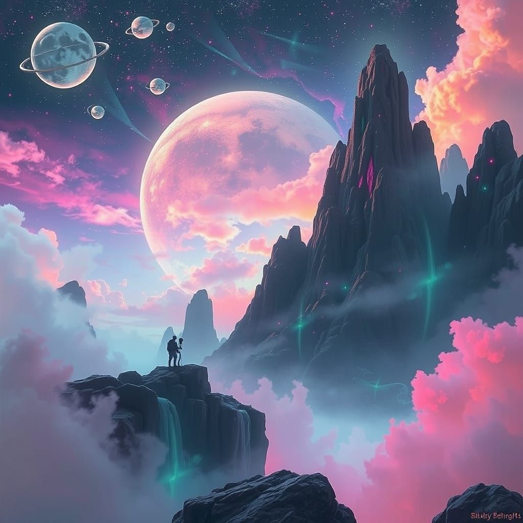 Surreal Futuristic Dreamscape in Vibrant Hues