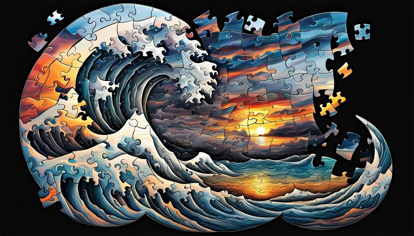 Stormy Sea Jigsaw Puzzle in Digital Illustration
