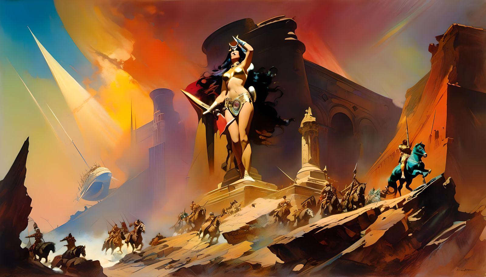 The Women of Frazetta - All of Barsoom enjoys the statue of ...