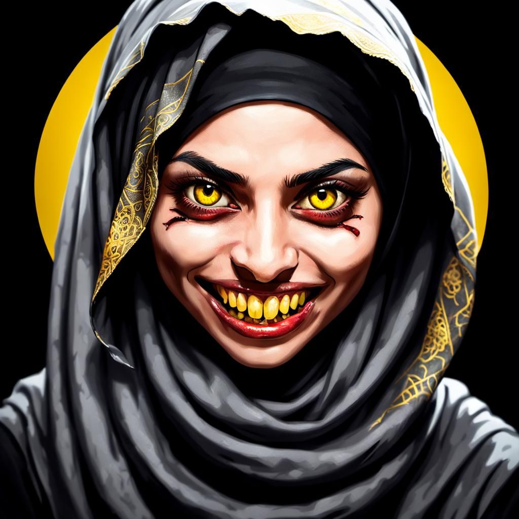 Sinister Portrait of a Woman in Hijab