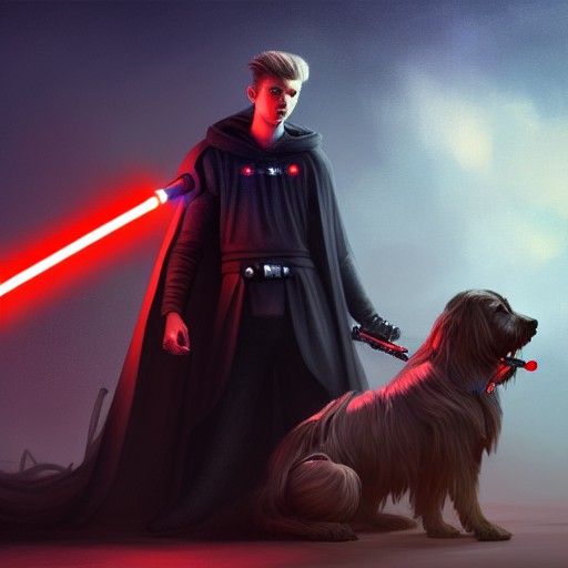 Dog Sith Lord with Lightsaber: Concept Art