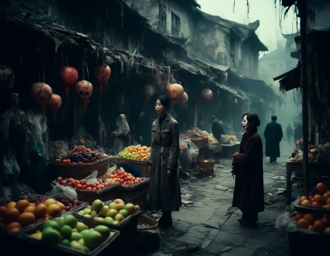 Ghosts Shopping at Ancient Chinese Market