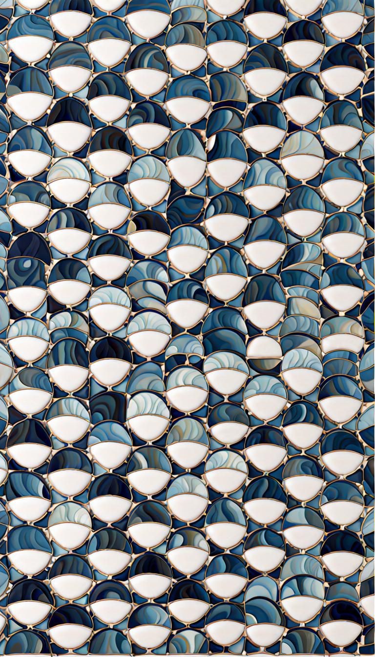 Marine Pattern Mosaic in Michelangelo Style