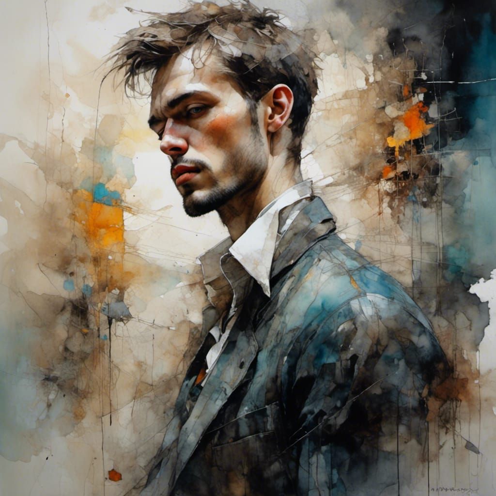 <lora:Neurographic Ink:1.0> Distorted Unbalanced Reality, Wa...