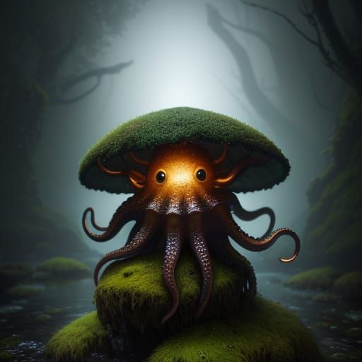 adorable Octopus wearing a hat