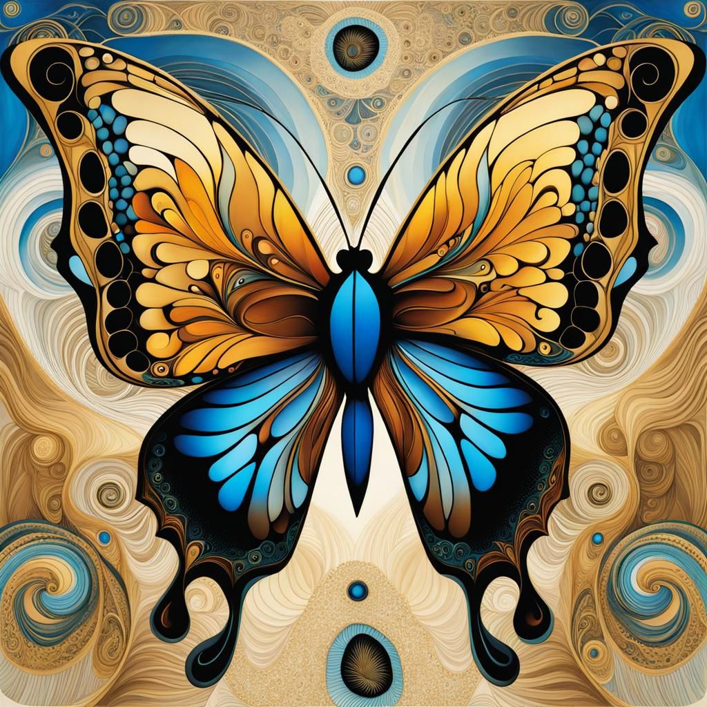 Surreal Morpho Butterfly in Dali Style