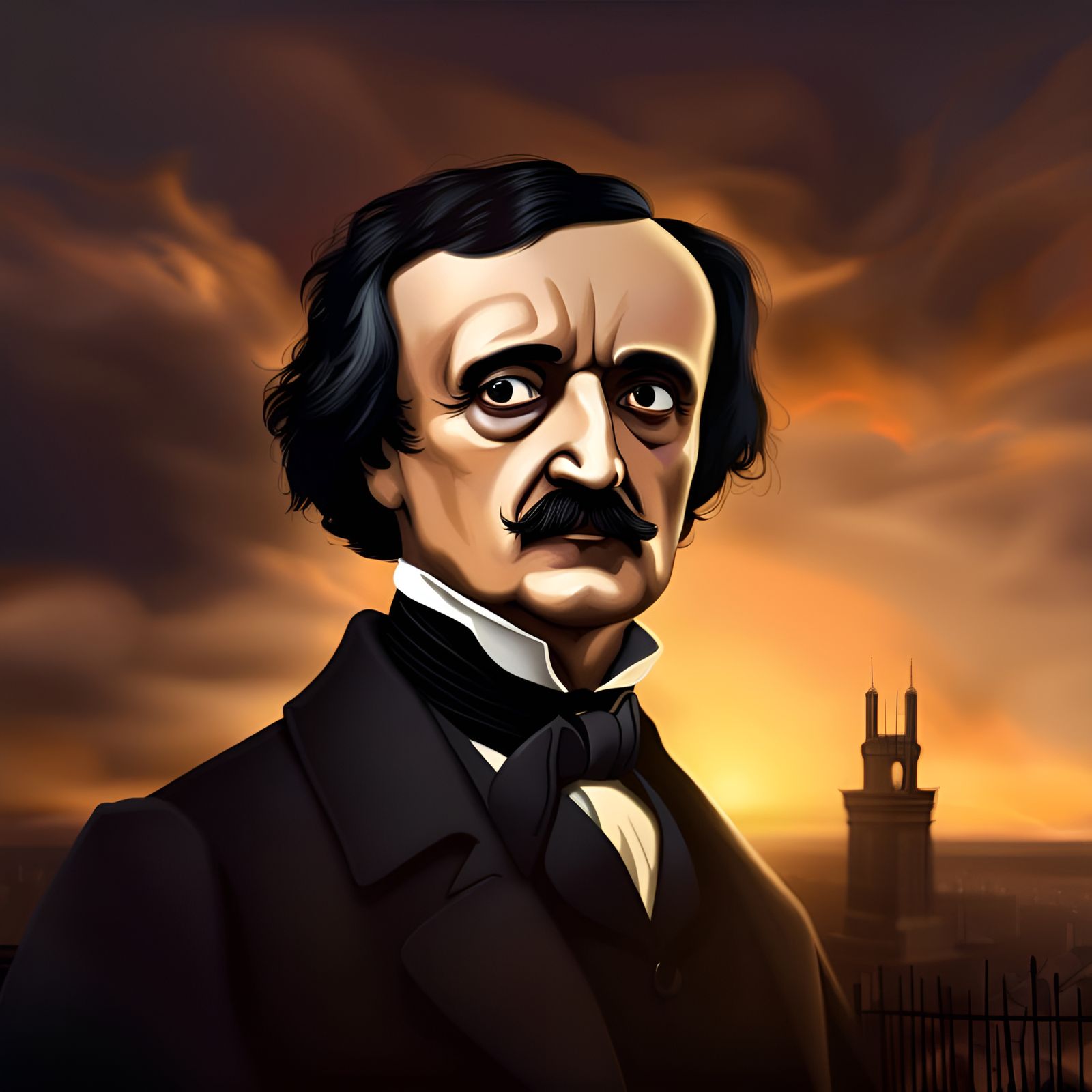 Golden Hour Portrait of Edgar Allan Poe