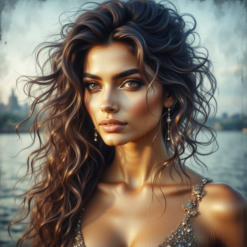 Beautiful Woman with Realistic Skin Texture