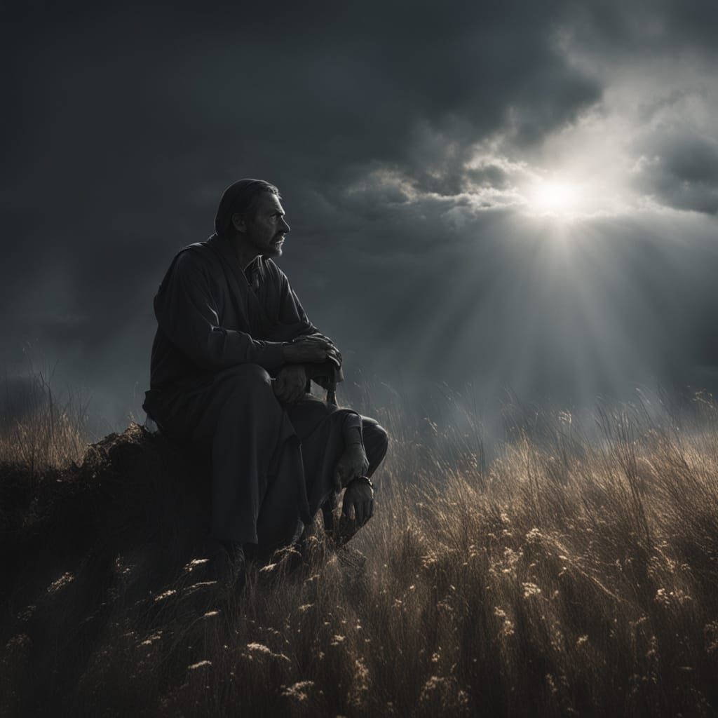 Hyperrealistic Angel Observes Humanity's Fate