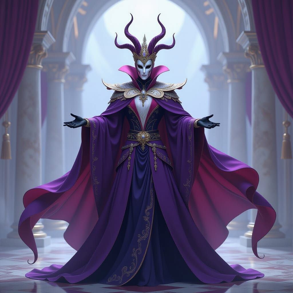 Regal Spectral Figure in Flowing Garments