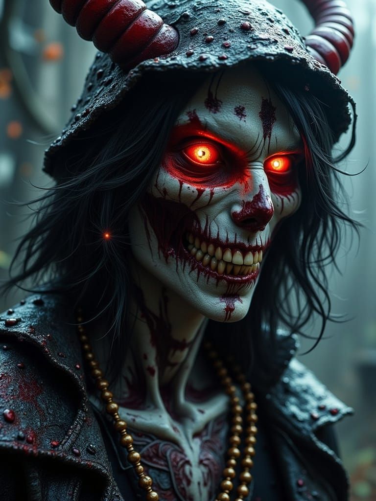 Undead Necromancer in Hyperrealistic Digital Art