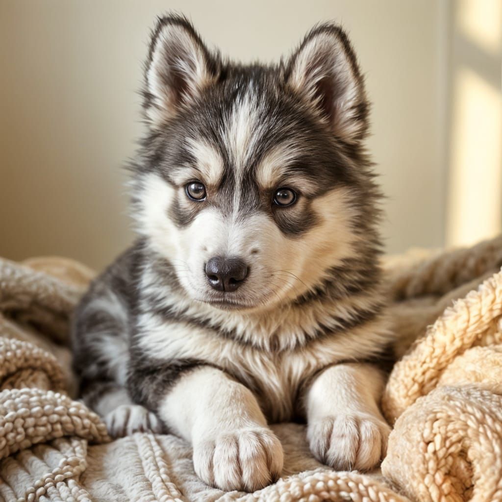 Cute wolf cub