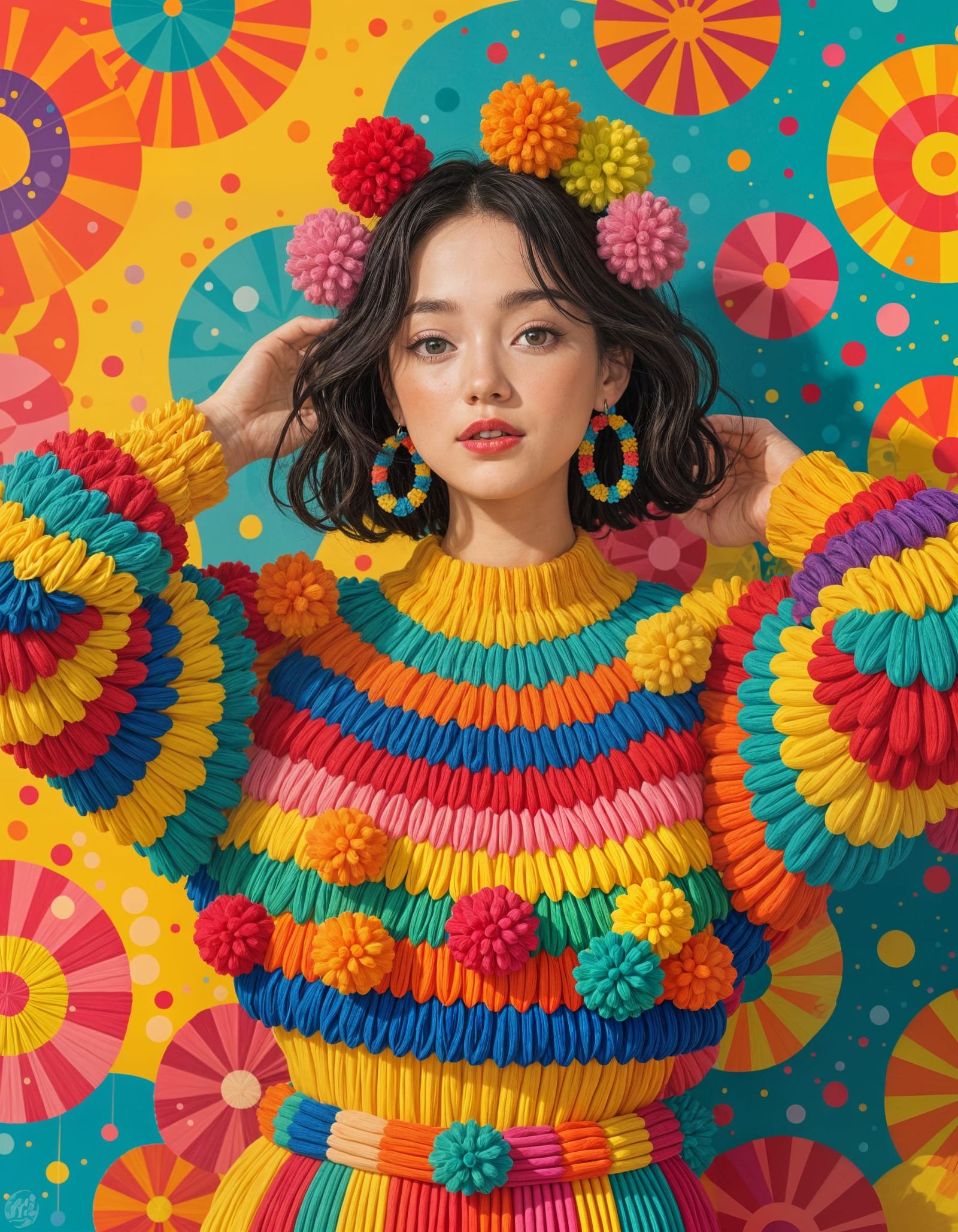 Pom-Pom Pop Art Portrait