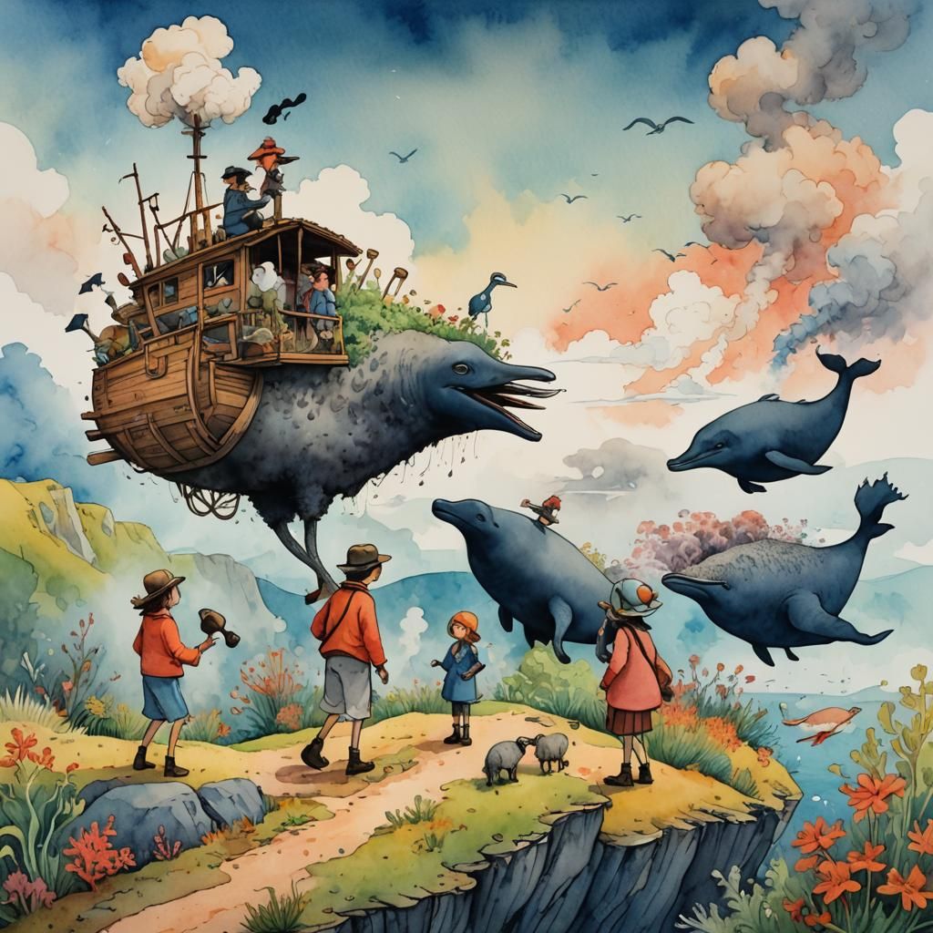 Coral Hill Children's Song: Watercolor Splash Art