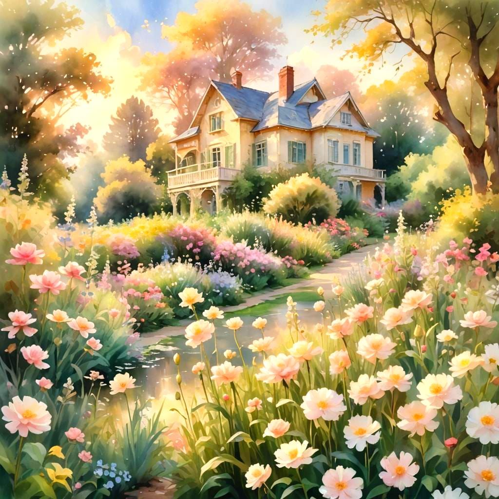 Heavenly House of Flowers in Divine Light