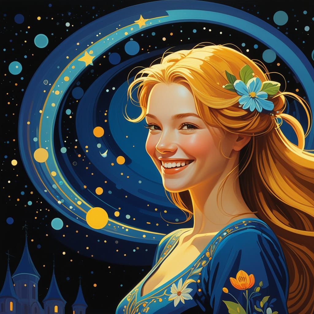 Joyful Character Celebrates in Vibrant Oil Painting