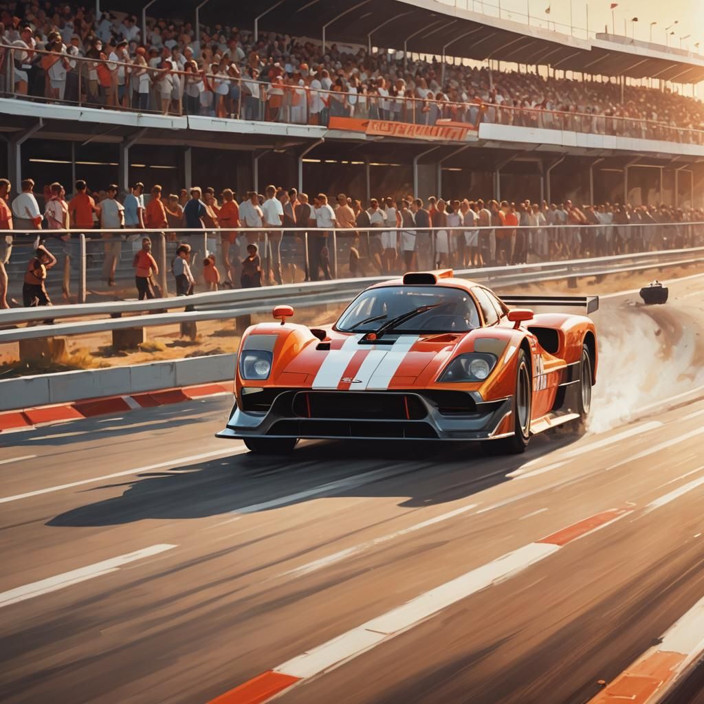 Retro Futuristic Sports Car Racing: Art Deco Style