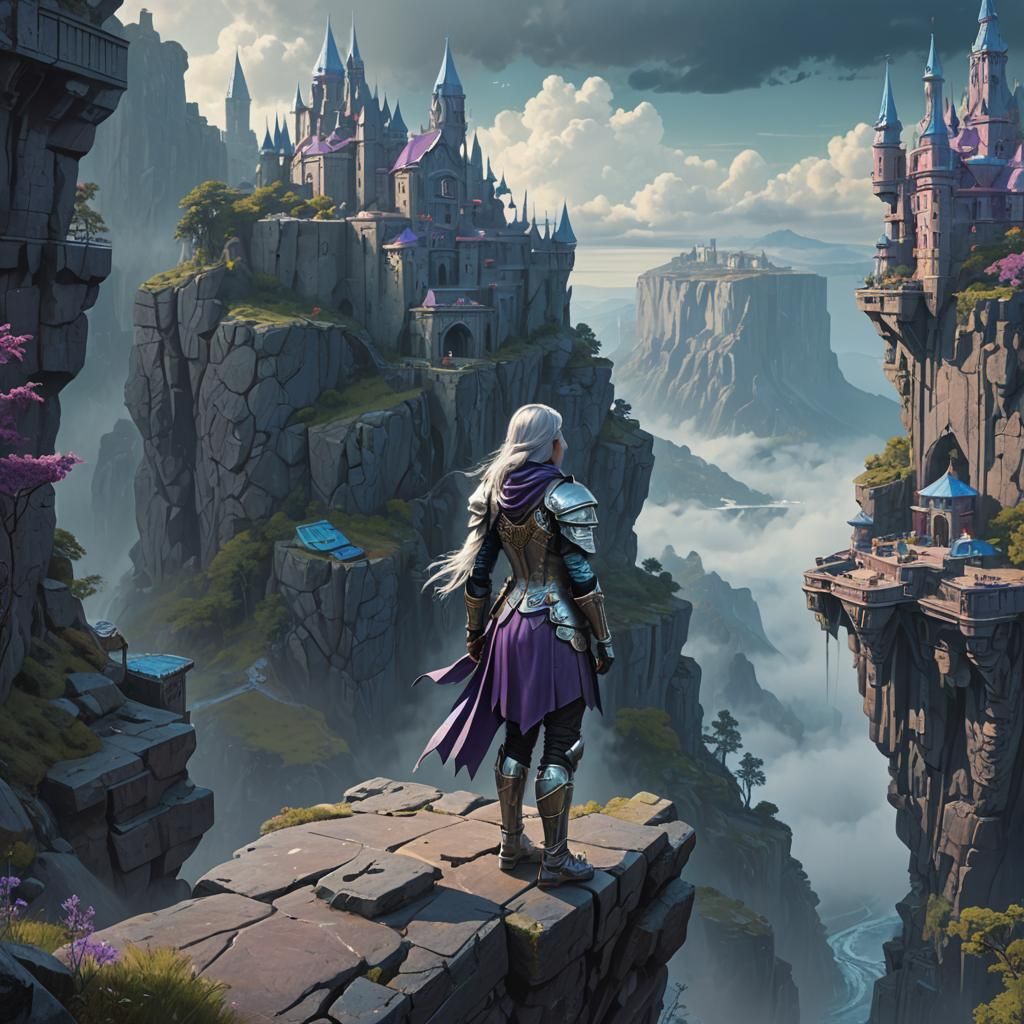 Heroic Woman in Ornate Armor, Fantasy Matte Painting