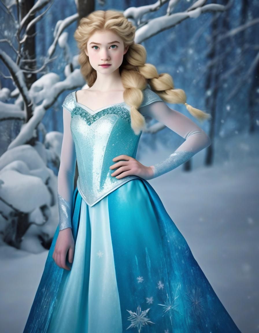 Actress as Athletic Elsa in Cinematic Style