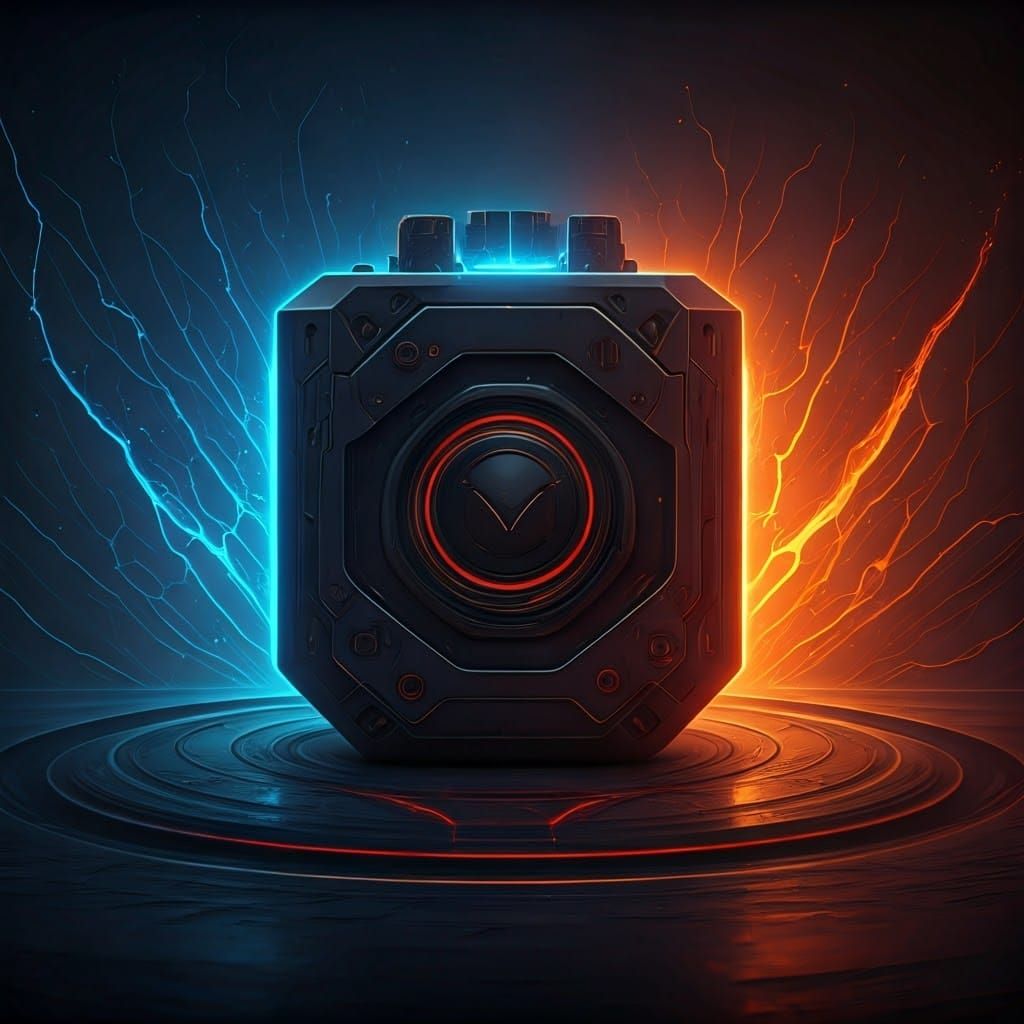 Electric Blue and Orange Car Starter Banner Art