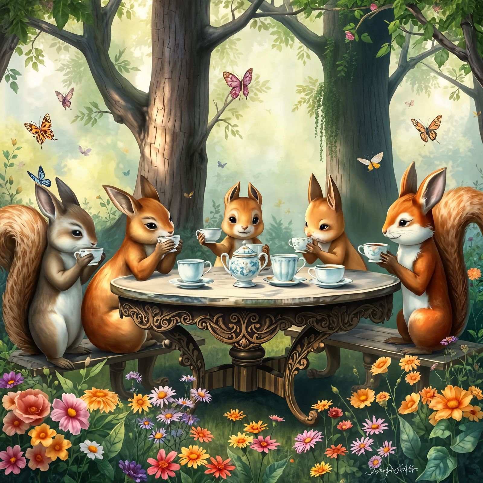 Enchanted Forest Tea Party with Animals