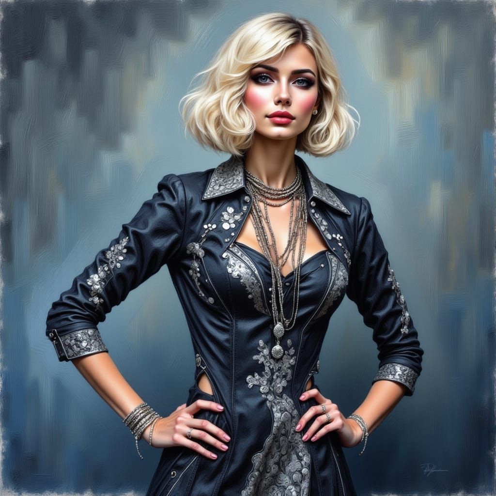 Monochrome Portrait of a Woman in Wet Plaster Style