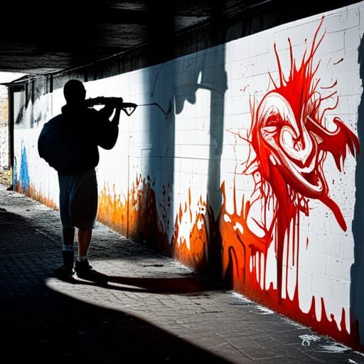 Colorful Graffiti Art Shadow Play