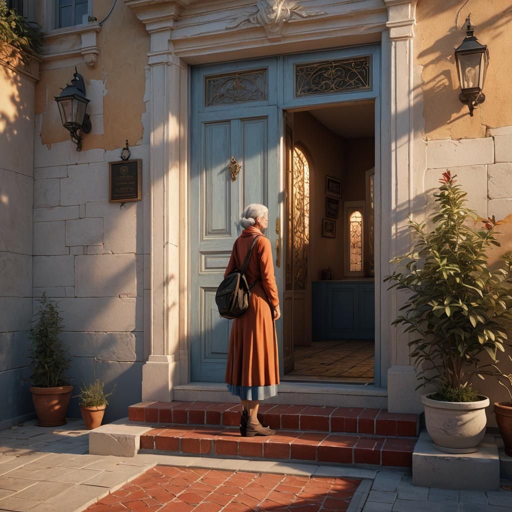 Warmly Lit Doorway: Matte Painting in Unreal Engine 5
