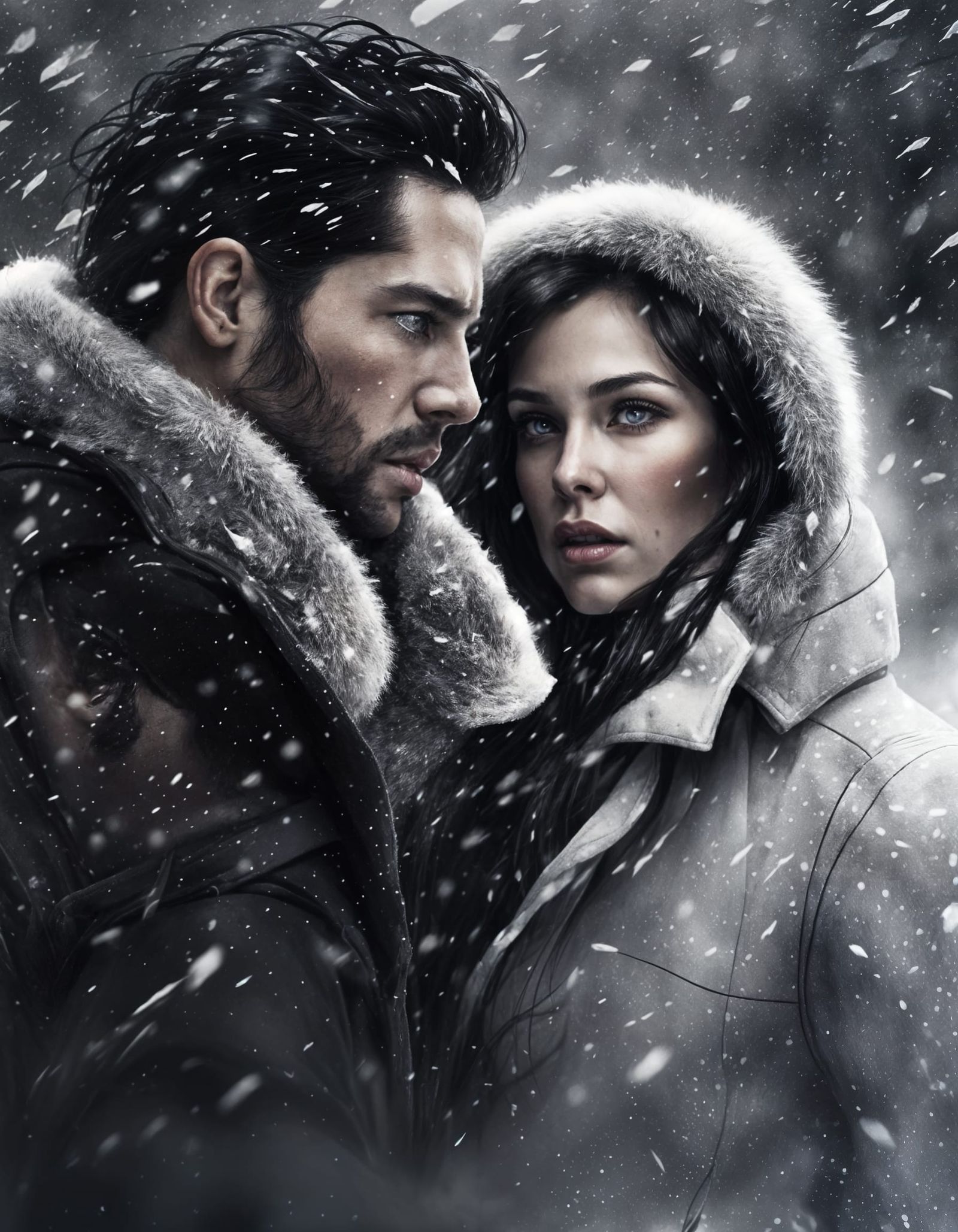 Winter Wilderness Duo in Desaturated Digital Art