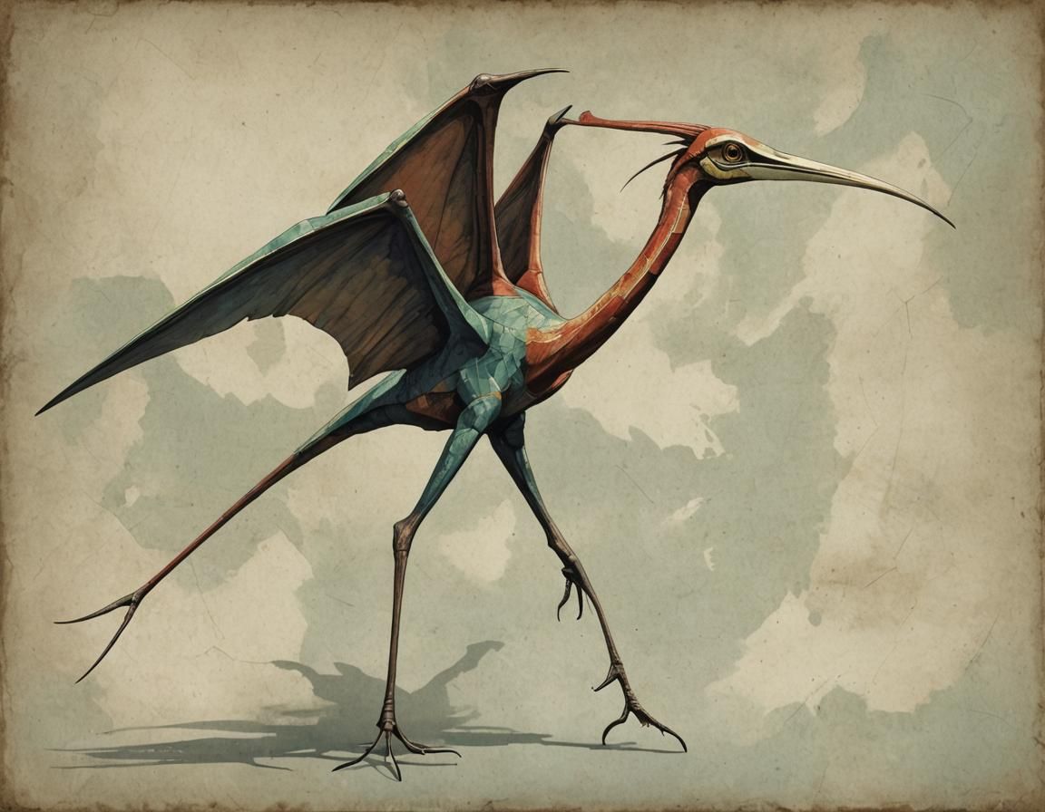 Orphism Style Prehistoric Quetzalcoatlus
