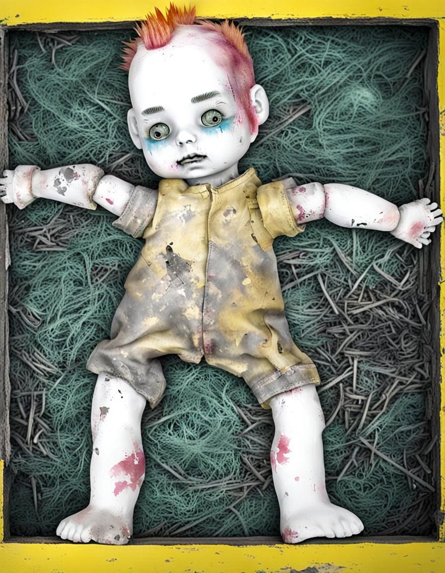 Decaying Punk Doll in Realistic Style