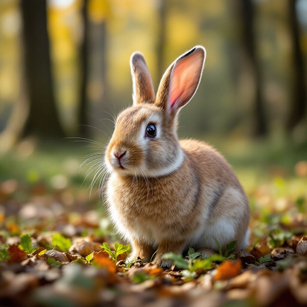 Bunny Rabbit in Forest Park Landscape