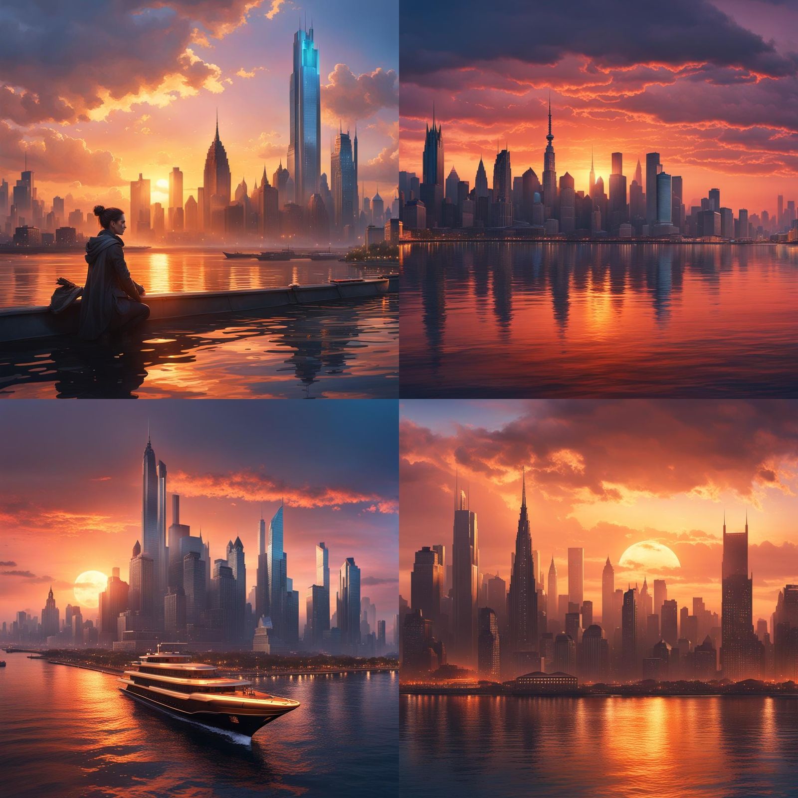 Sunset City Portrait in Detailed Digital Art